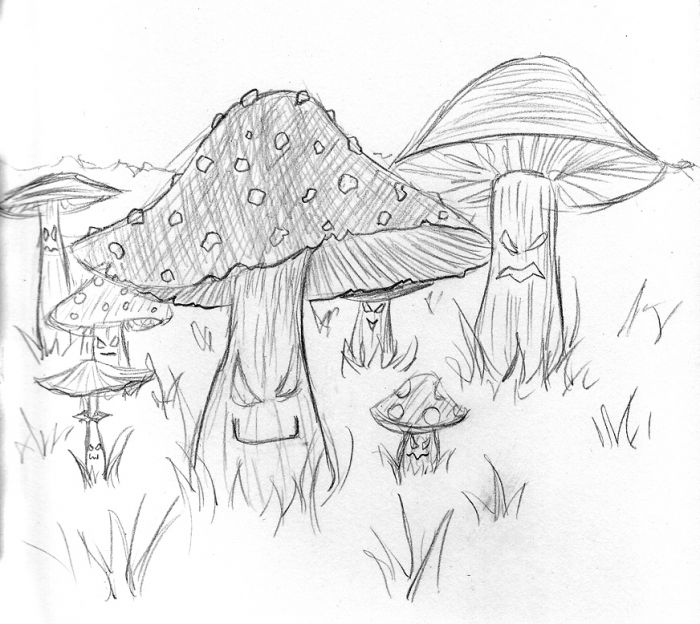evil mushrooms by Becky Allen