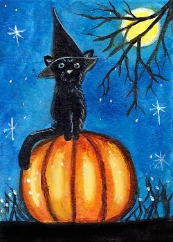 Kitty Dressed for Halloween by linzi fay