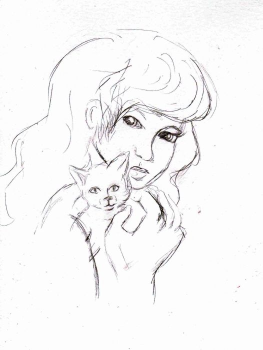 the lady and her cat by Stacy Tucker