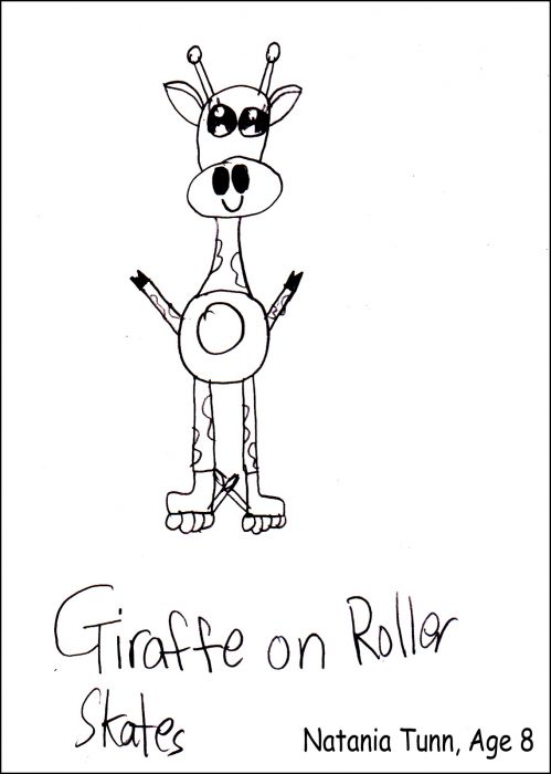 Giraffe on rollerskates by MoonPrincess