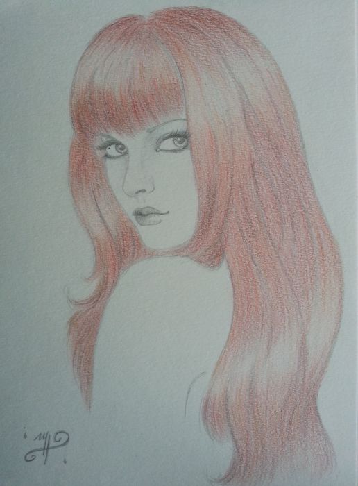 Flowing Red Hair by Monika Holloway