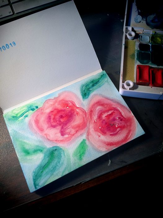 Watercolor Roses by Rene Kunert