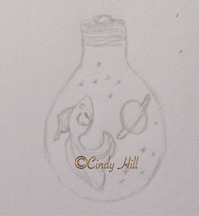 Fantasy in the light bulb by Cindy Hill