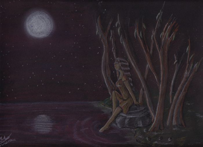 Pond under the Moon by Irene Fernandez