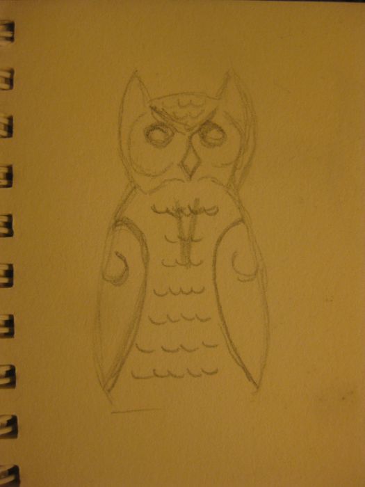 Rough sketch for horned owl rattle by mikka