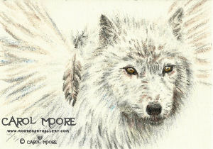 Winged Wolf ACEO by Carol Moore
