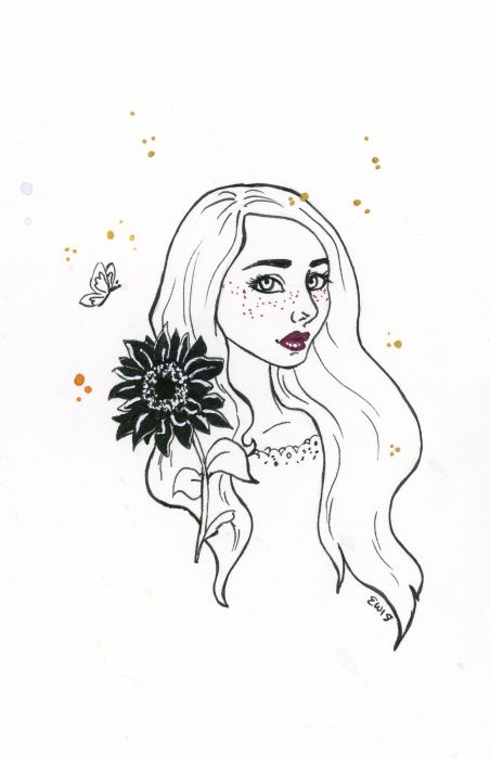 Her black sunflower by Ellen Wilberg