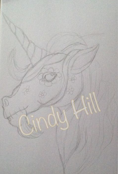 Sugar skull unicorn  by Cindy Hill