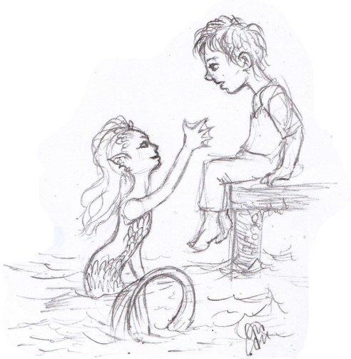A boy and his mermaid by K. Romanova