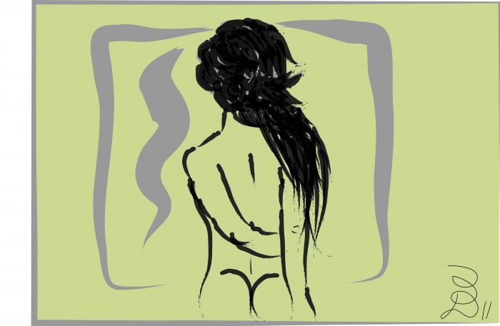 womans backside sketch by anna gypsey