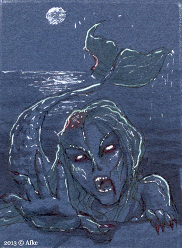 Zombie mermaid by Afke