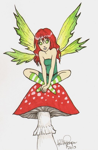Fairy on a Toadstool by Vashley