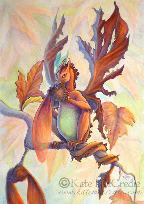 Maple leaf faery dragon. by Kate