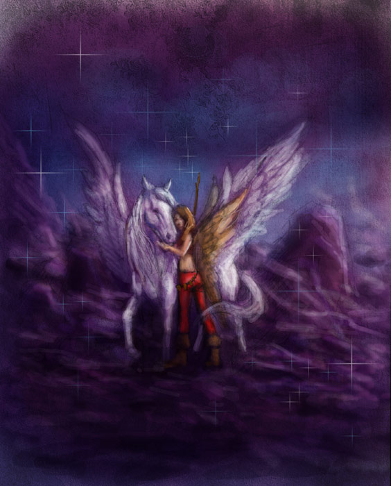 Sorceress/Unicorn by aaron pocock