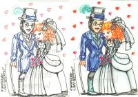 Steampunk bride and groom