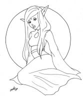 Beautiful Elf in Silken Robe