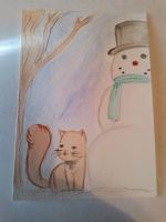 kitty and a snowman