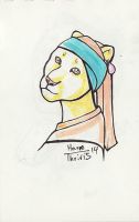 Lioness with Pearl Earring