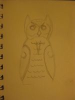 Rough sketch for horned owl rattle