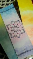 Inky Mandala Flower Bookmark