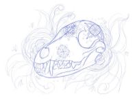 Flower Fox Skull