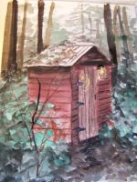 Outhouse in the woods