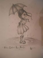 polka dotted rain boots